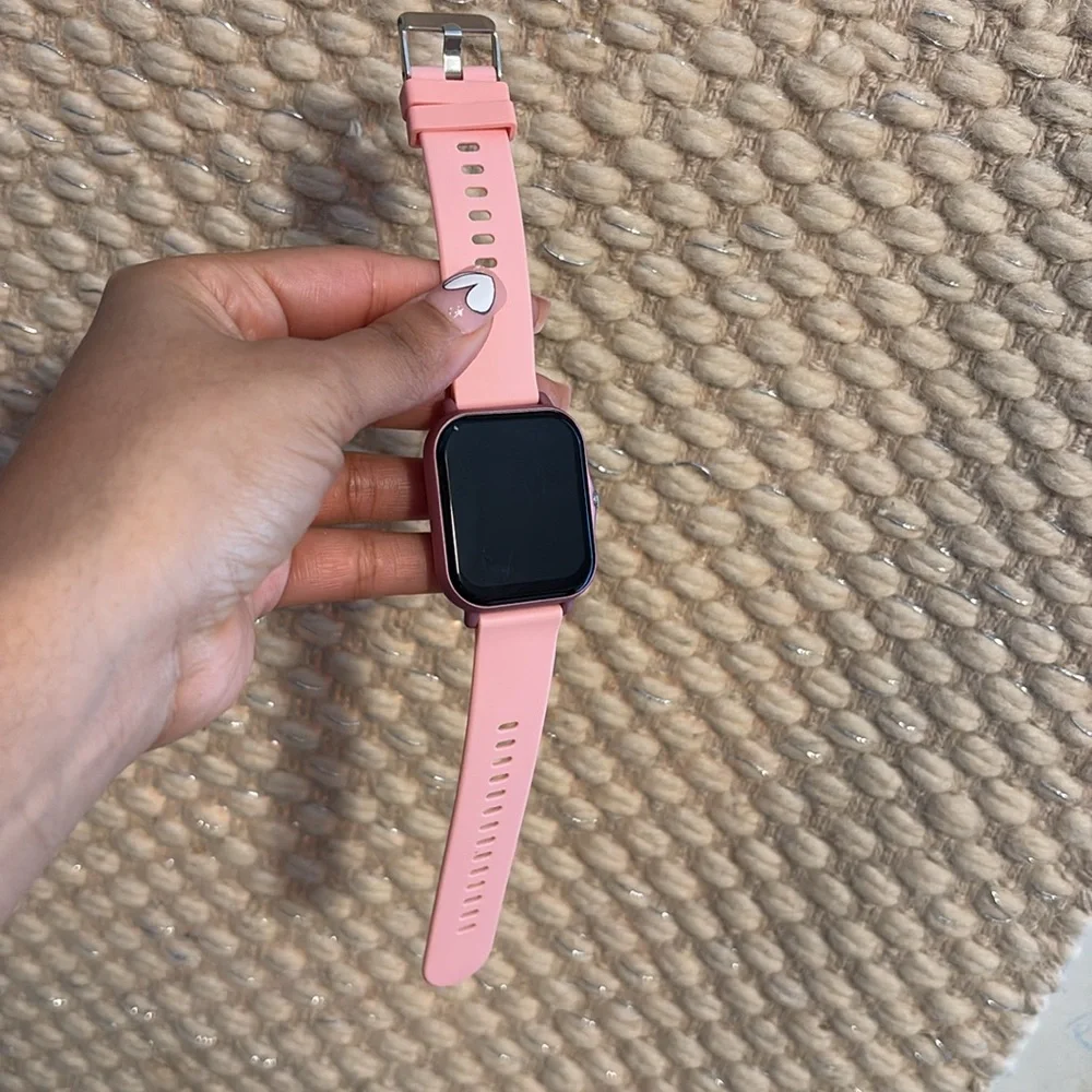 Gold Smartwatch with Beige Strap